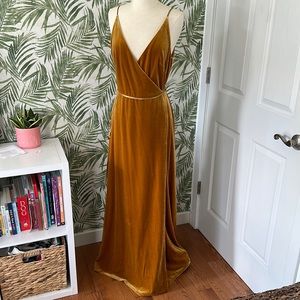 Jenny Yoo mustard/gold velvet gown